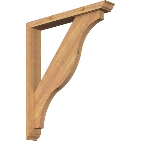 Ekena Millwork Funston Traditional Smooth Bracket w/ Offset Brace, Western Red Cedar, 3 1/2"W x 24"D x 28"H BKT0402X24X28FST01SWR